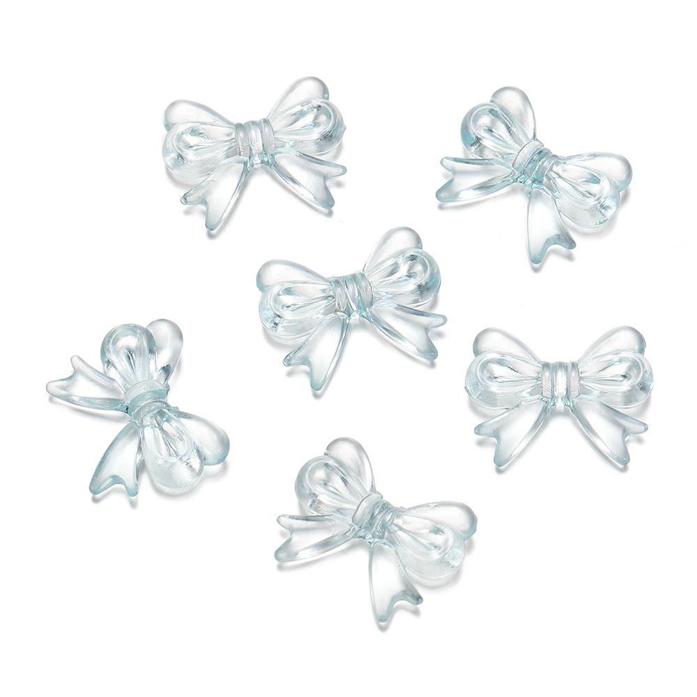 30Pcs/Lot 14x18mm Bowknot Transparent Bow Spacer Beads Earrings Making Charm Pendants for Necklace Jewelry Making Accessories