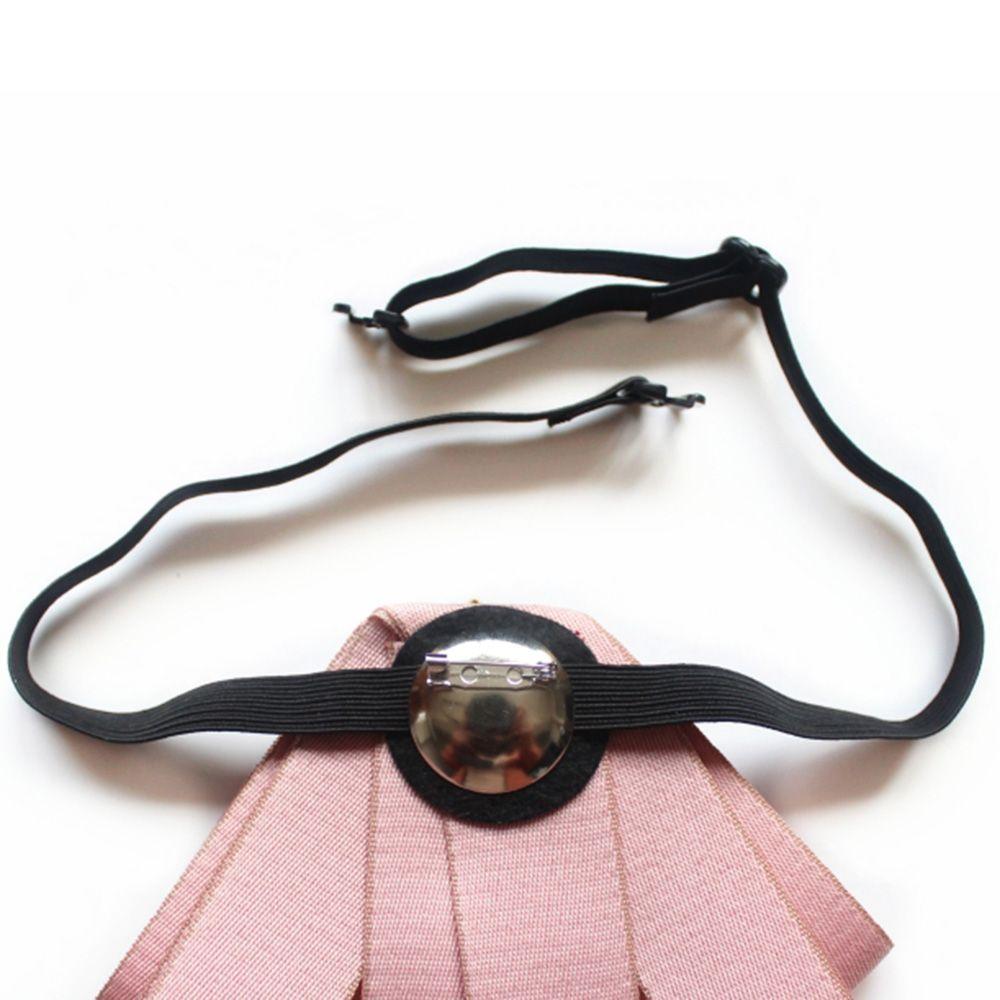 Girls Gorgeous Costume Pearl Tassel Ribbon Bow Tie Collar Pin Cravat Brooch