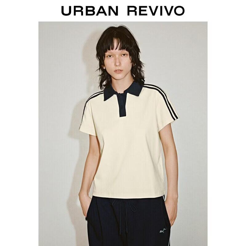 UR2026 Women s Retro Striped Polo Shirt L