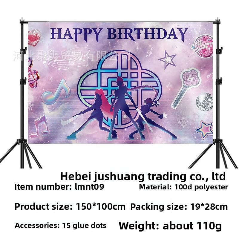 Theme Birthday Background Cloth Anime Cartoon Children's Birthday Party Decorative Props Photography Photo Screen
