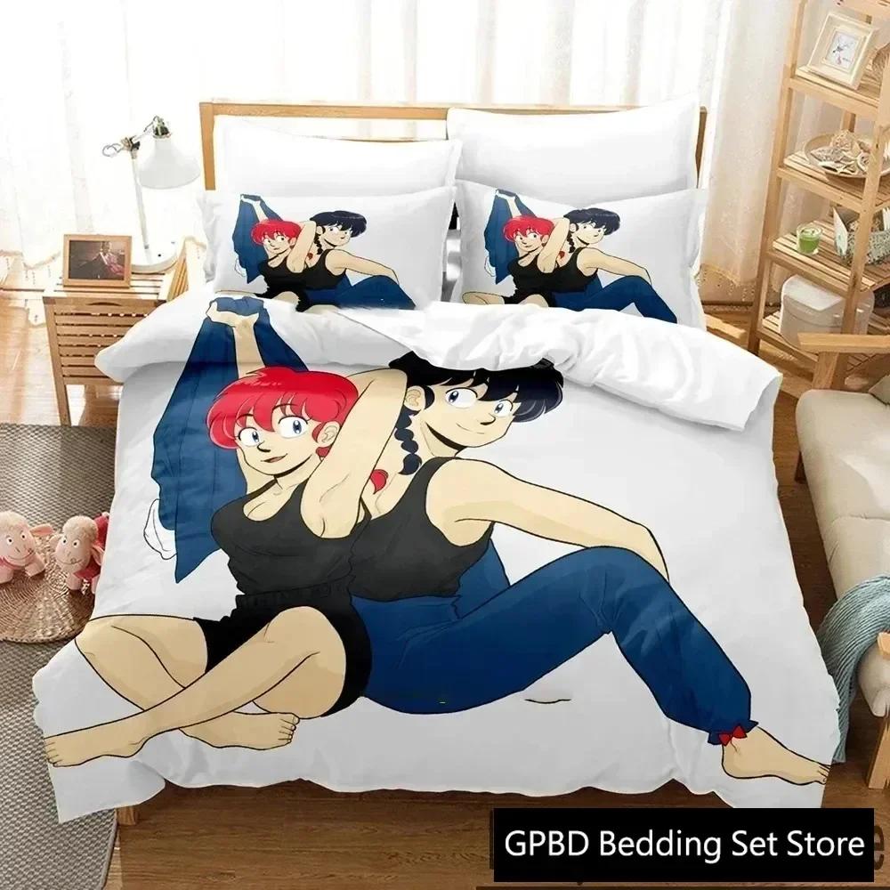 New 3D Print Anime Ranma 12 Comfortable Duvet Quilt Cover Pillowcase Bedding Set Children Bedroom Decoration Home Textile