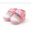 Baumwoll-Babyschuhe mit weicher Sohle Neugeborene Mädchen Jungen Karomuster Erste Lauflernschuhe Kleinkind Prewalker