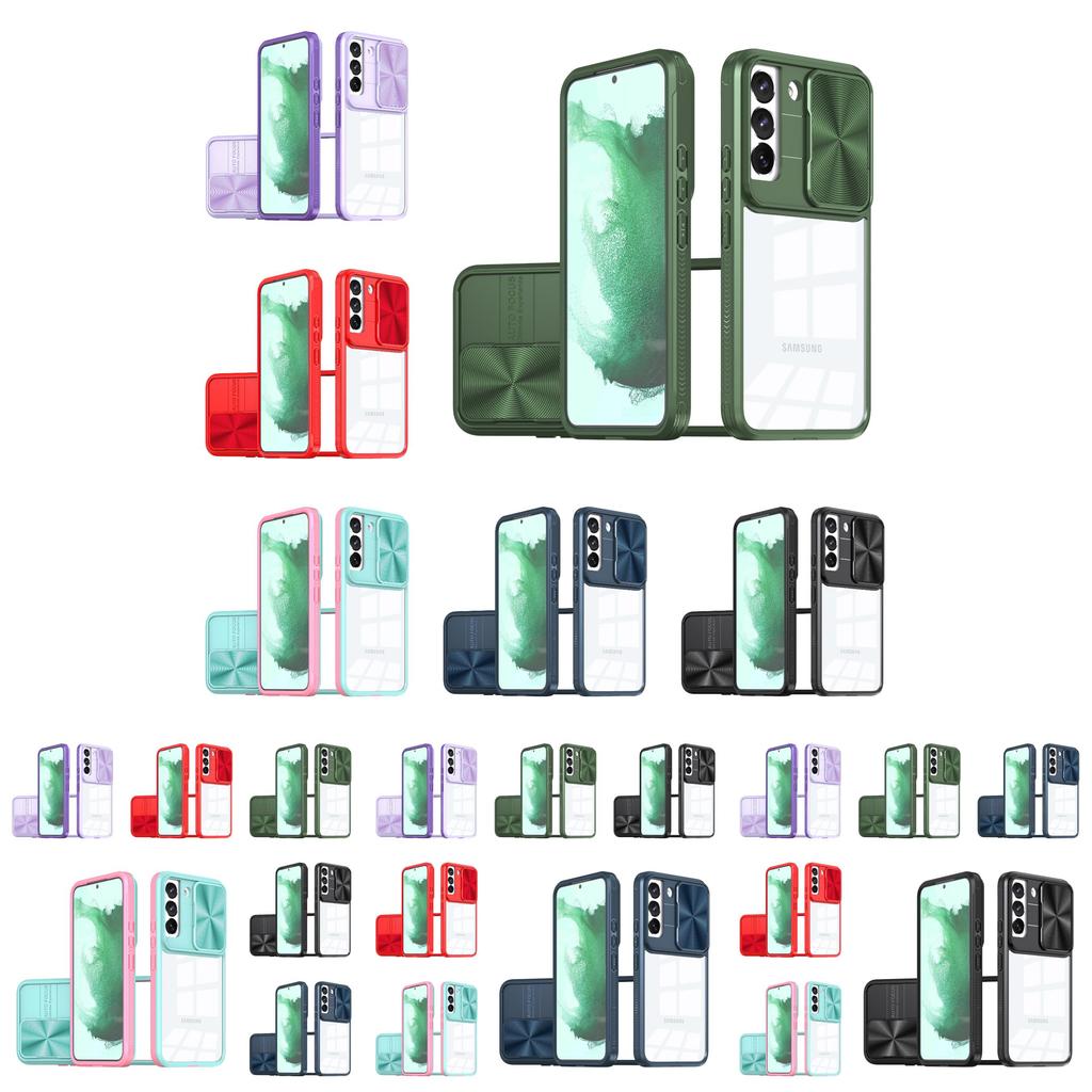 Protective And Stylish! Two-in-one Samsung S23 Ultra Phone Case In Trendy Colors Navy Blue Blue+pink Chinese Red Purple Olive Green Black Pink+green