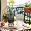 Hydroponic Flower Vase Transparent Vertical Grained Glass Design Vase Reusable PET Modern Nordic Style Vase for Flowers Pothos