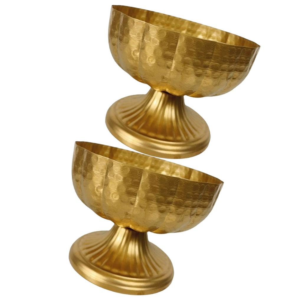 Stylish Flower Vases Pair of Vintage Iron Centerpieces Bowls Portable Decoration for Parties Supplies and Event