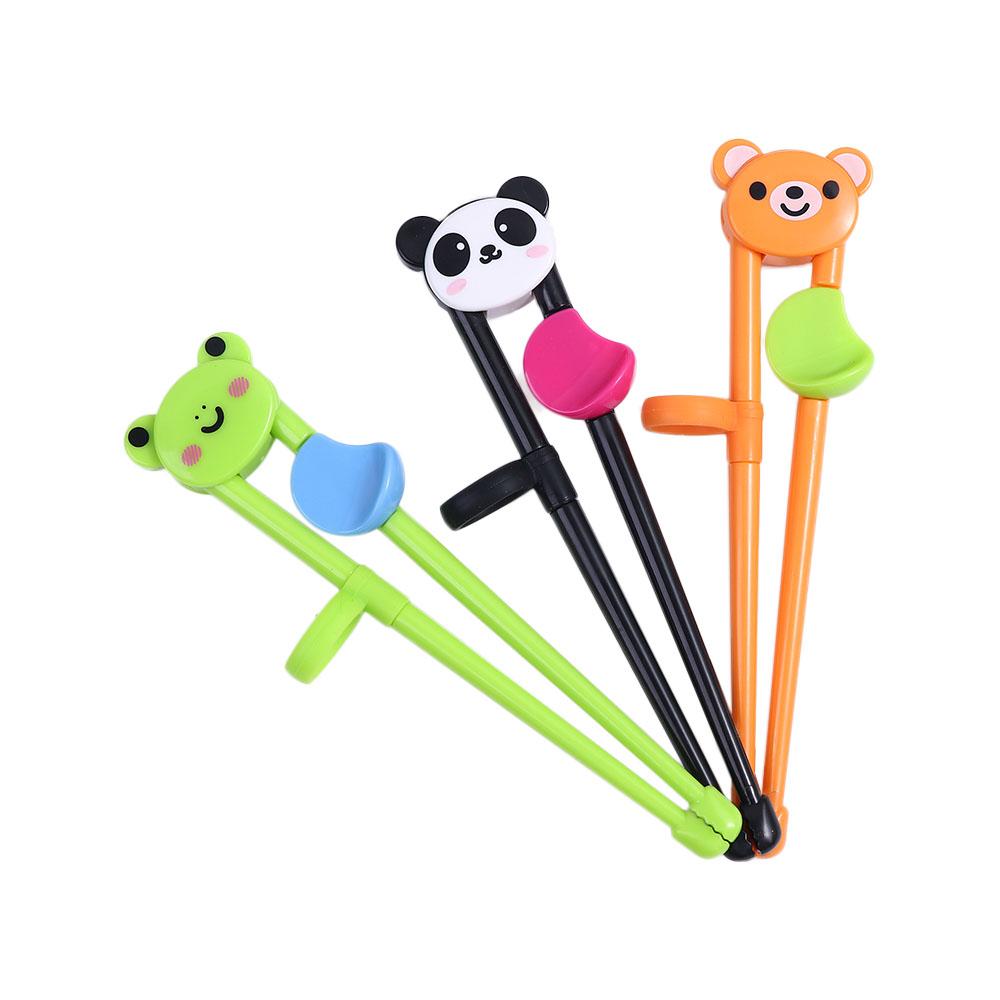 Cute Bear Frog Animal Silicone Tableware Eating Training Tools Baby Practice Helper Kids Chopsticks