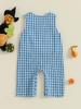 Infant Summer Halloween Ghost/Pumpkin Embroidered Sleeveless Romper
