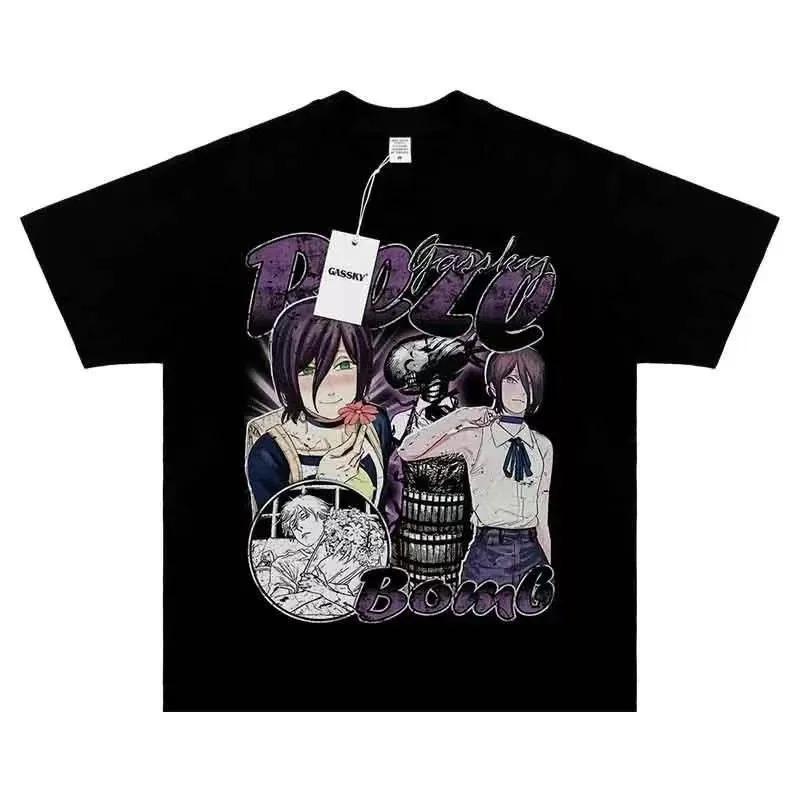 

Waed Cotton ort Sve T-irt Retro American Sle Printed ex Summer Loose Top for Youth Casual Daily Wear High Quality Best Selling 4XL