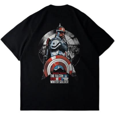 2026 Superhelden-TV-Serie Falcon and the Winter Soldier Druck Mode Herren Freizeit Rundhals Locker Kurzarm T-Shirt