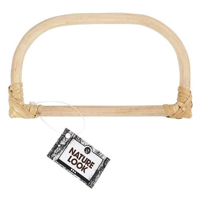 Anses de sac en bambou - CREOTIME - 4 pièces - 15,5 x 9 cm - Semi-arrondies - Légèrement laquées