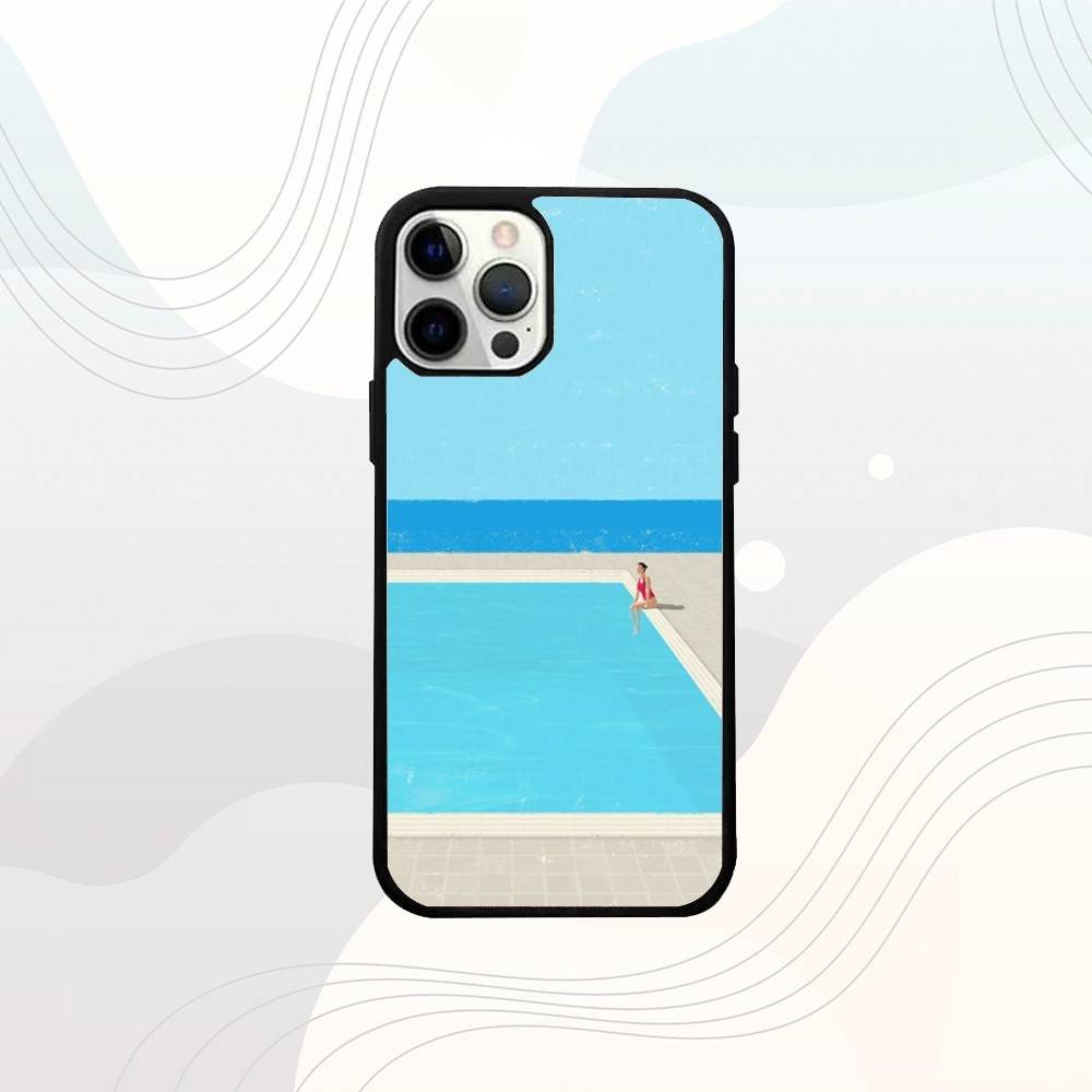 Coque de téléphone Art D-David H-Hockney Pour iPhone 16e,16,15,14,13,12,11,Plus,Pro,Max,Mini Chargement sans fil magnétique Magsafe