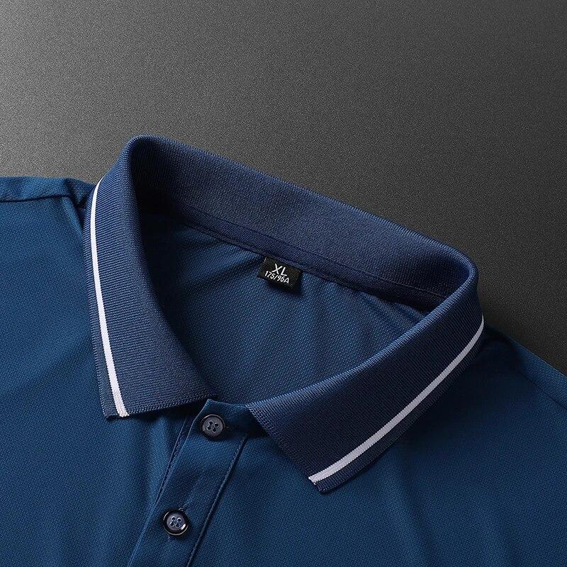 Plus Size 8xl 7xl pánské polokošile léto ledové hedvábné tričko s krátkým rukávem prodyšné chladivé rychleschnoucí nylonová polokošile golfová trička pánské