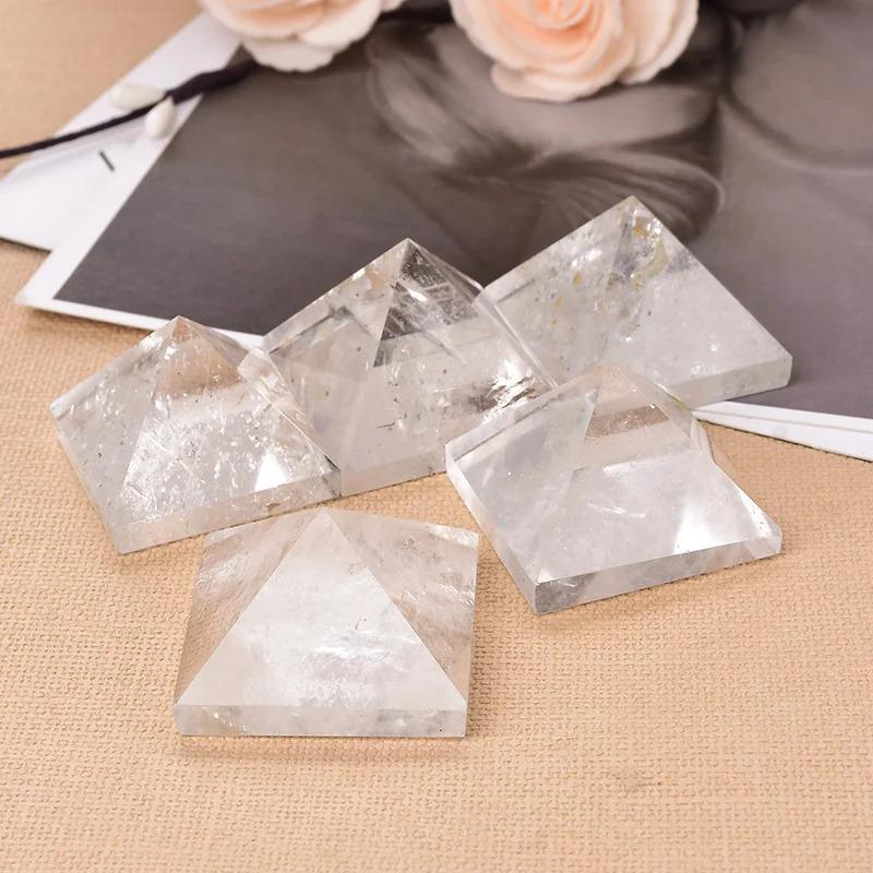 Natural Crystal Quartz Transparent Pyramid, Healing Gemstone, Crystal Column Tower, Home Decorative Item, Meditation Supplies