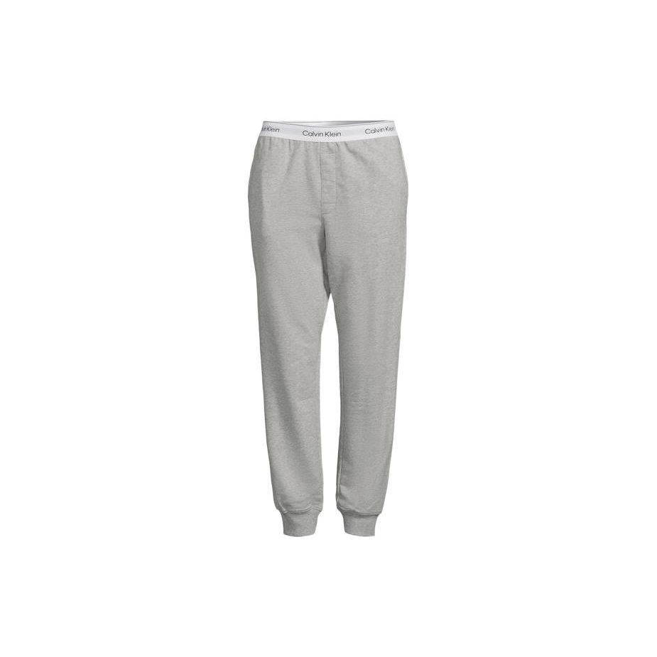 Calvin Klein Solid Logo Print Straight Leg Sports Pants Women bottoms Gray QS6872E-P7A