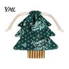 Large Small Storage Christmas Tree Shaped Gift Bags with Drawstring, Reusable Holiday Fabric Bags, Winter Goodie Pouches for Present Wrapping,