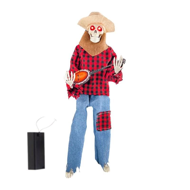 

Halloween Skeletons Banjo Tabletop Decorations Phonation Glow Skeleton Toys красный