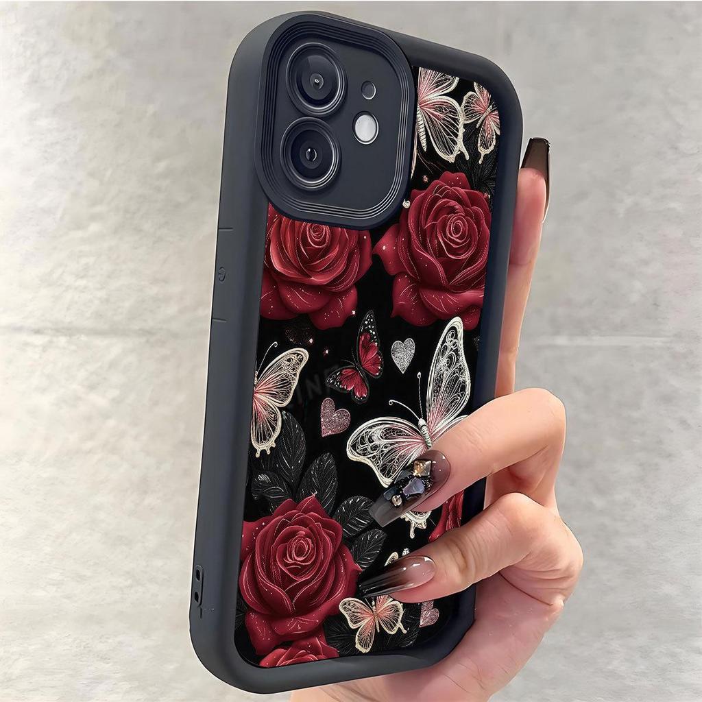 Red Rose Groove Phone Case for iPhone 14/15/16/17 Pro Max