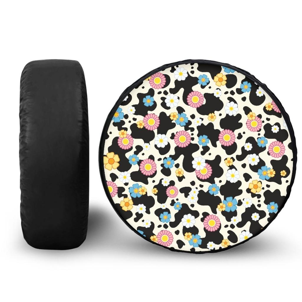 Plant Print Element Pattern Auto Parts Spare Tire Cover Weatherproof Tire Cover