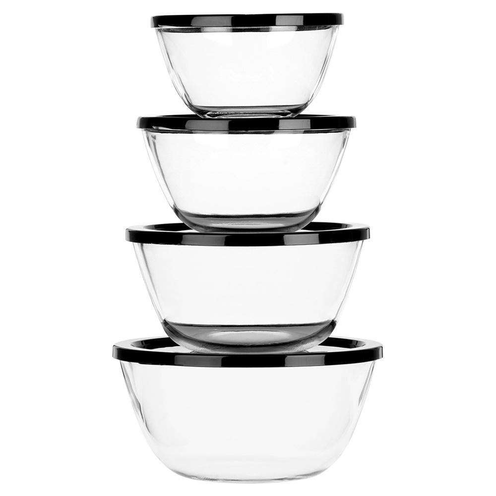 Glass Bowls With Lids 750 Ml / 1 L / 1.5 L / 2 L 8 Pcs.