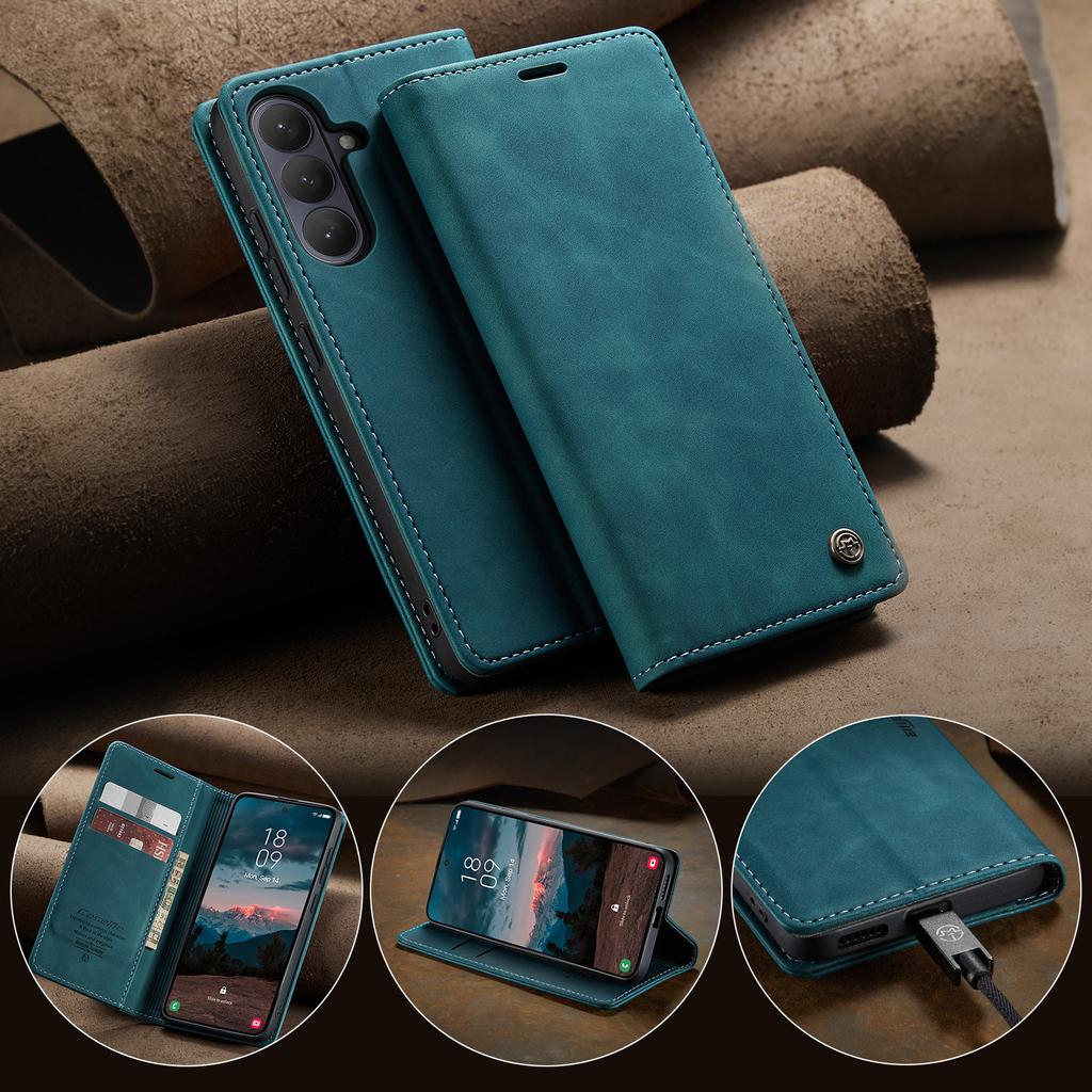 CaseMe Cell Phone Case for Samsung S26 Ultra S25 Edge S24 FE S23 Plus S22 S21 S20 S10 S9 Cover Premium Faux Leather Wallet Case