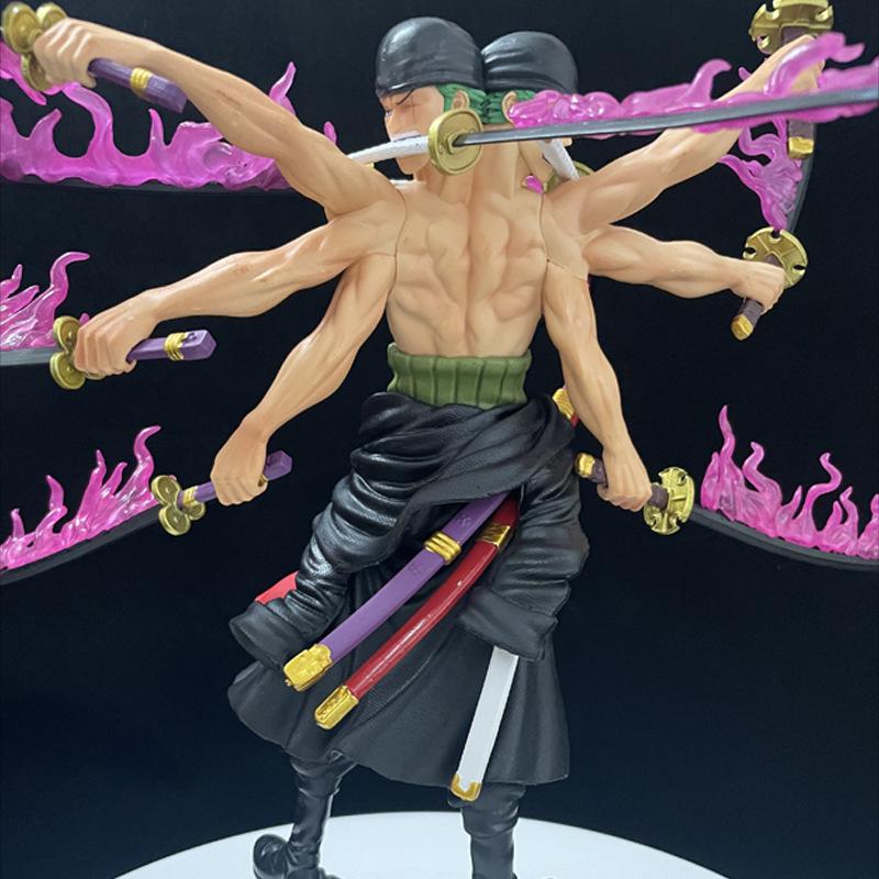 40cm One Piece Swordsman Nine Knives Flow Solon Activity Doll Statue Anime Small Statue PVC Model Doll Collection Toy Gift Child