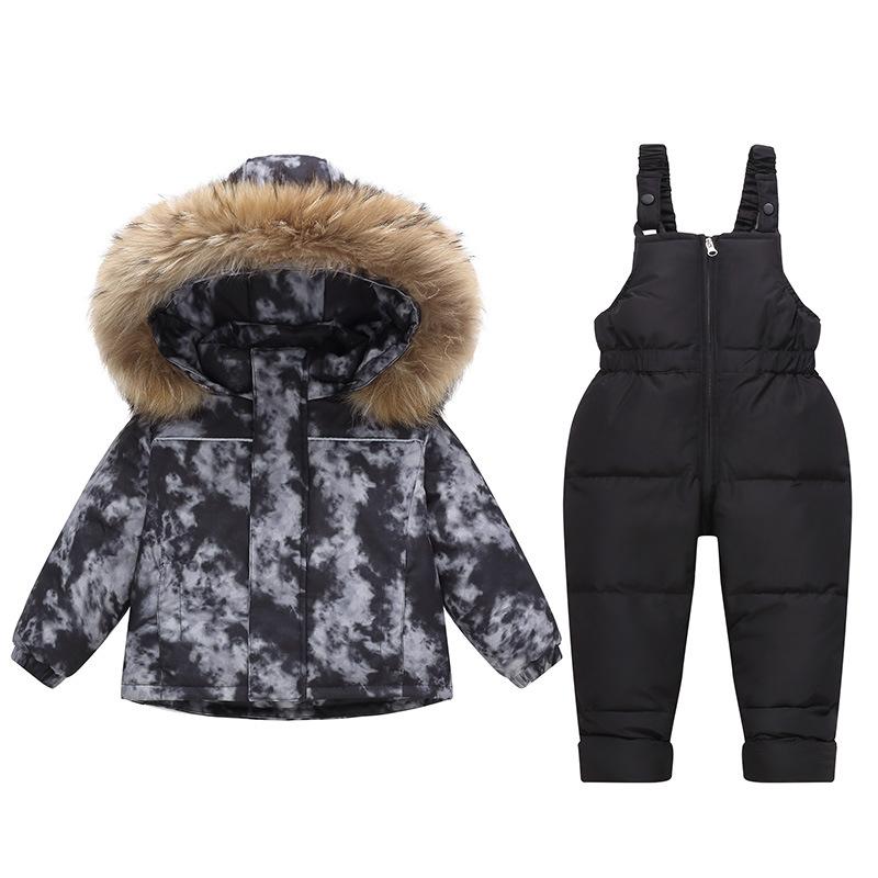 Children's Down Ski Suit Overalls Winter Outer Wear Baby Down Jacket Children