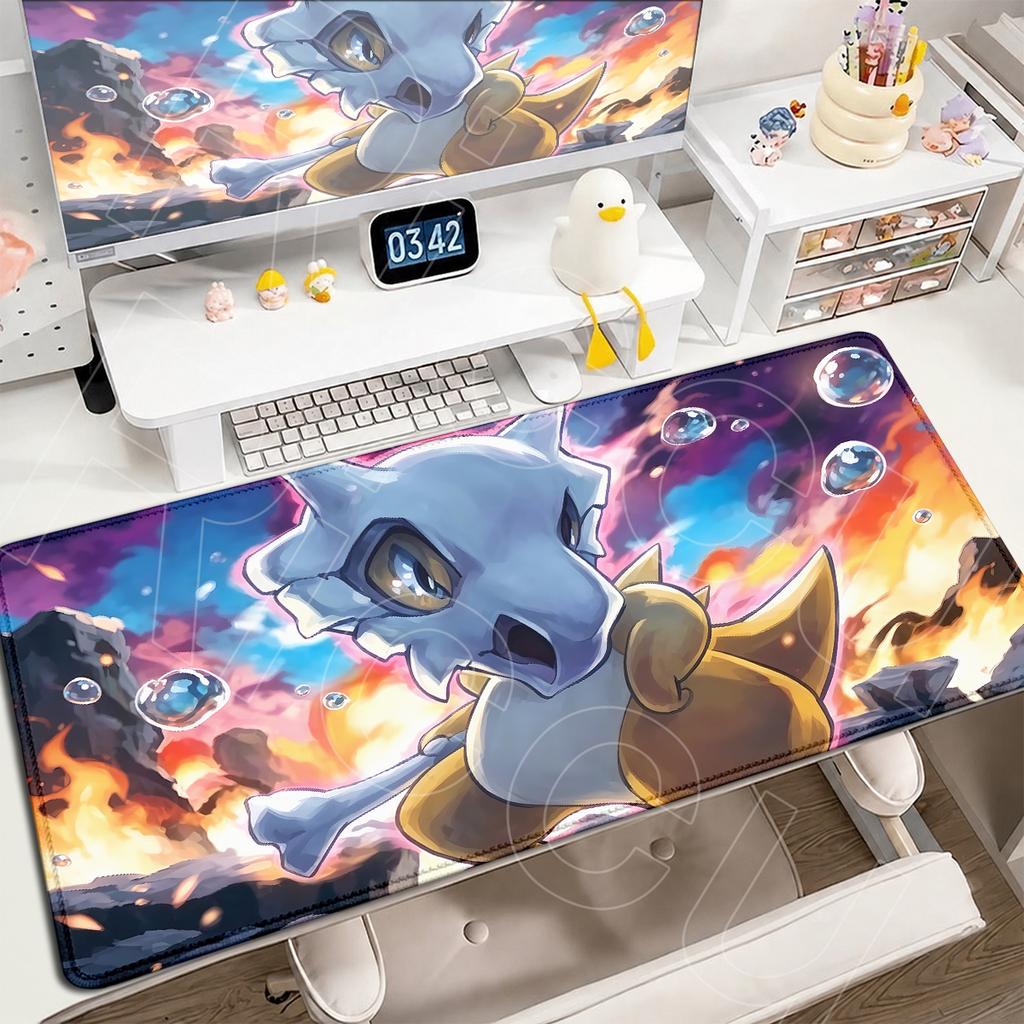 P-Pokemons PC Office Mat Kawaii Cubone Large Mousepad E-sports Gaming Accessories Computer Keyboard Desk Carpet Locking Edge Rug