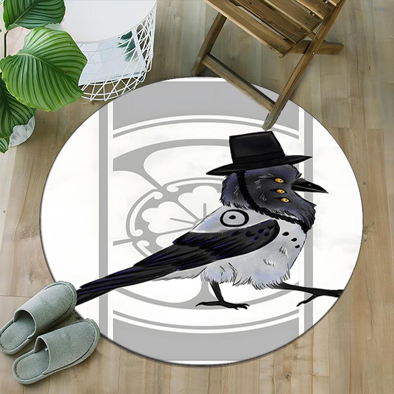 1pc KPop Demon Hunters31 Print Round Carpet Chair Round Carpet Suitable for Bedroom Living Room Home Decorative Carpet