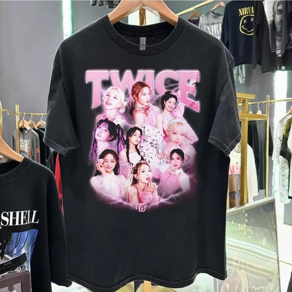 Remake Twice band retro style Black T shirt Heavy Cotton tee NH26039 Unisex T-Shirt S