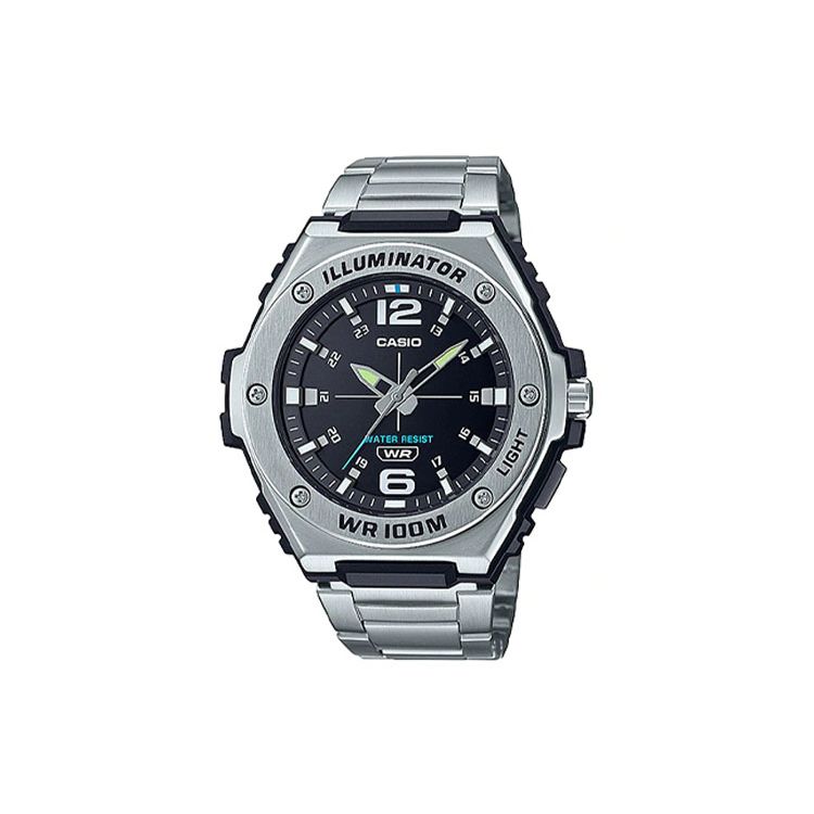 

Casio Dress 100M Waterproof Quartz Movement Stainless Steel Watch 49.6Mm Men watches Black MWA-100HD-1A Regular Watch Box,Black Dial