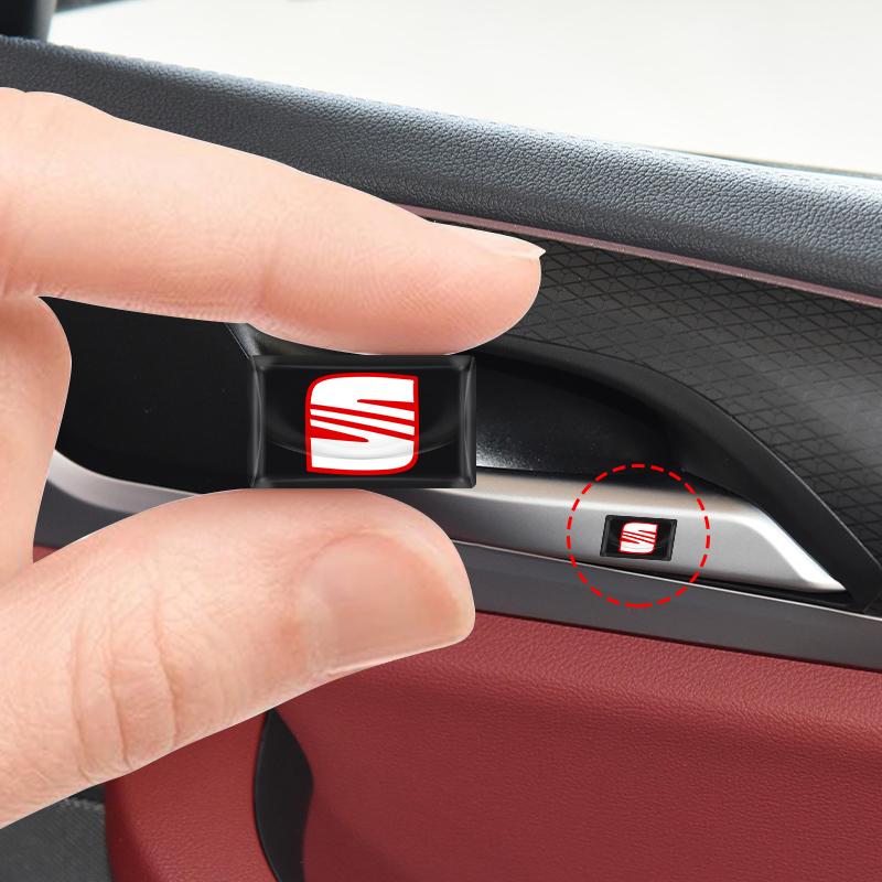 2/5/10Pcs Carbon Fiber Steering Wheel Car Logo Emblem 3D Stickers For Seat Leon FR Altea Ibiza Toledo Cordoba Alhambra Arona Ateca Exeo