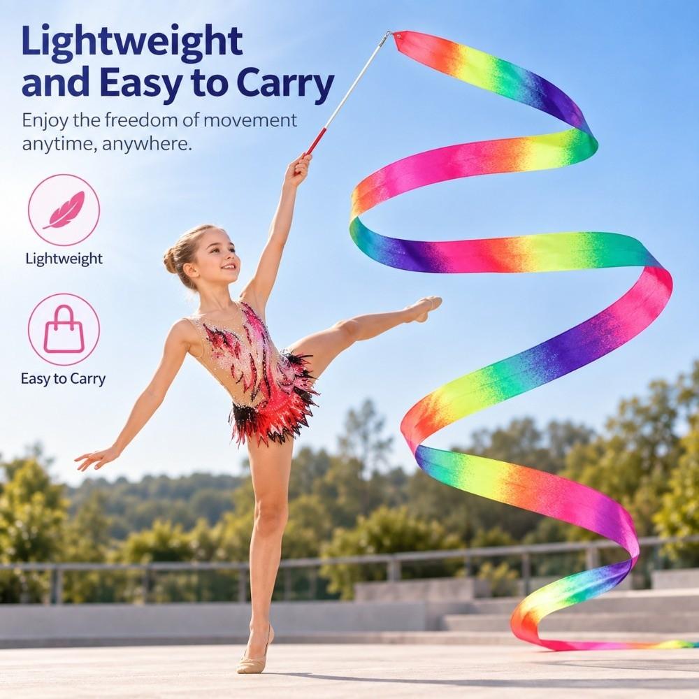 with Stick Twirling Dance Ribbons Gradient Gymnastics Ribbon for Dance Accessories/for Art Dances