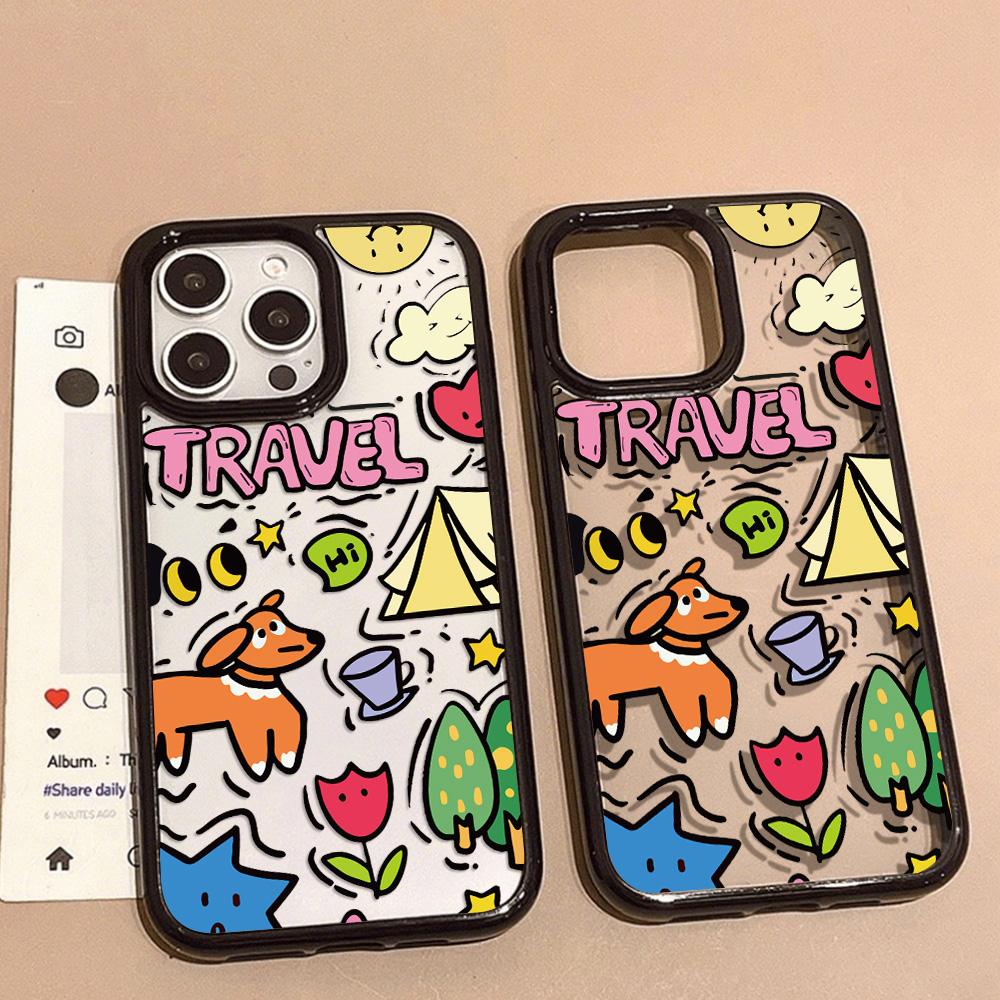 Acrylic Phone Case for iPhone 11 12 13 14 Pro 12 14 16 Pro Max for Samsung A16 A36 A56 S24 FE High-quality Painted Anti-fall Mobile Phone Case