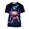 Dier Axolotl 3D Print T-shirt Voor Mannen Dames Zomer Casual Korte Mouw Oversized T-shirts Populair Rond Hals Top Kinder T-shirts