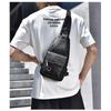 Men's Chest Bag USB Design Messenger Backpack Retro Fabric Shoulder Messenger Bag Sports Small Bag