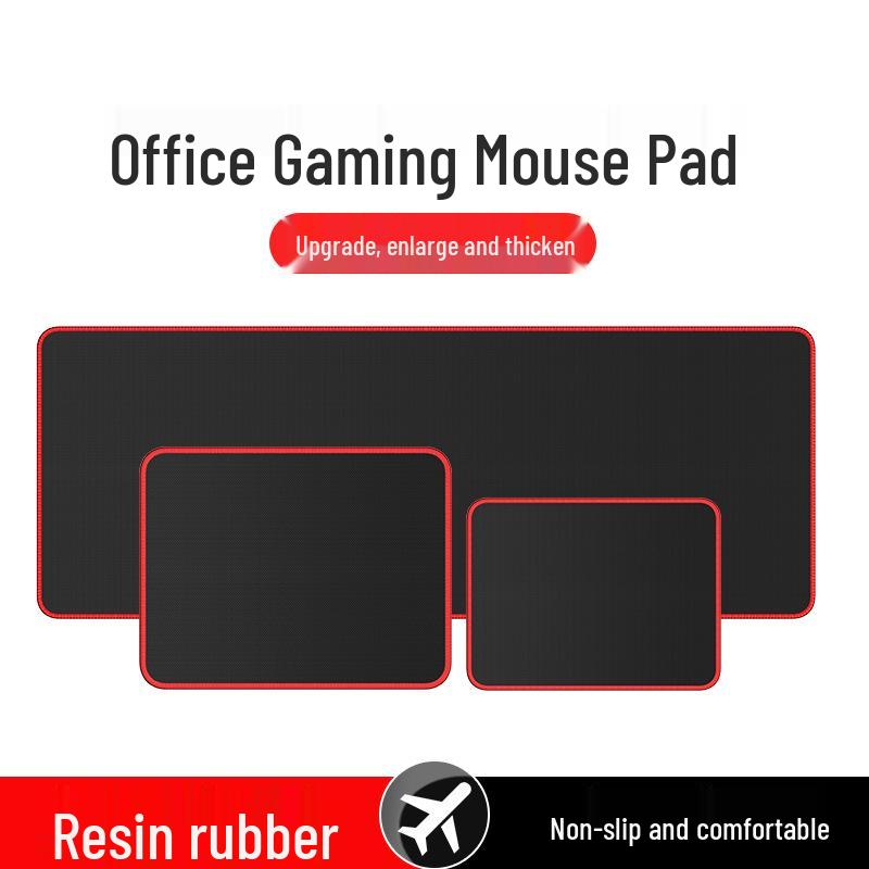 Red-Stitched XL Gaming Mouse Pad for Office and Esports