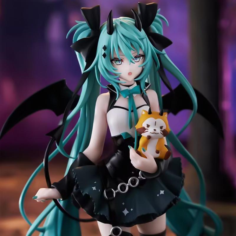 Anime Kleiner Teufel Hatsune Miku Handgemacht Kleiner Waschbär Chuyin Dunkler Engel Handgemachtes PVC Modell Animations Periphere Ornamente
