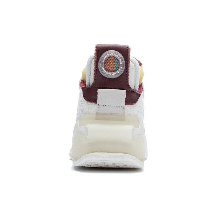 Li Ning Qi Yuan Synthetic Leather Fabric Two-Layer Suede Non-Slip Wear-Resistant Lightweight Mid-Top Sneakers Women sneakers Snow-White AGCR448-2
