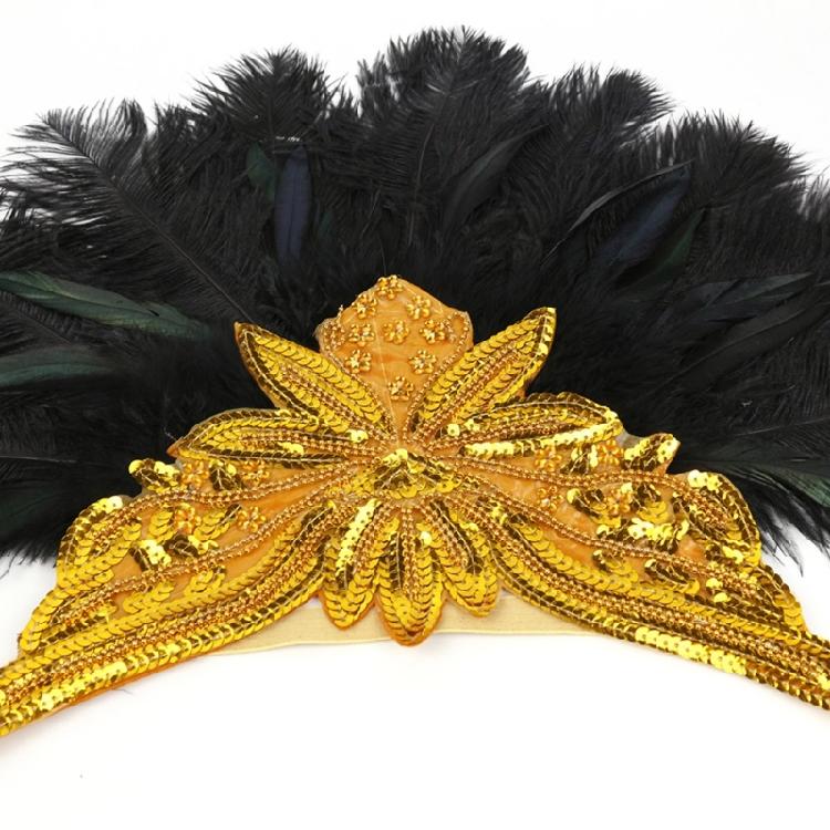 Feather Flapper Headband Masquerade Headpiece Mardi Gras Art Hair Accessories