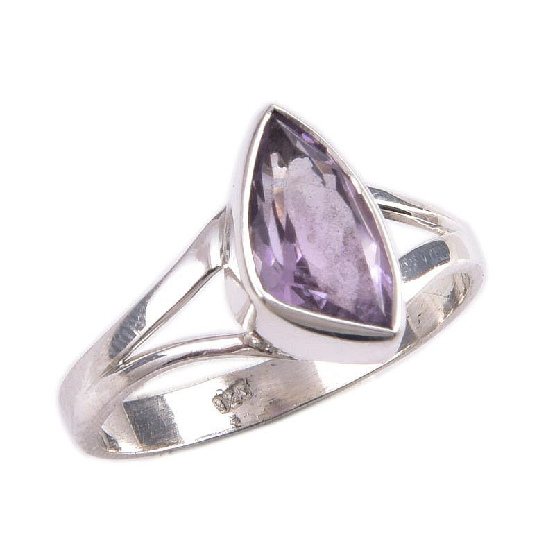 Naturalny Różowy Ametyst Kamień Szlachetny Ręcznie Robiony Pierścionek z Solidnego Srebra Próby 925 S.9.5 j5u30