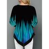 Nieuwe Dames Onregelmatige Zoom Bedrukt Casual Ronde Hals 3/4 Mouwen Plus Size T-Shirt Herfst Losse Pullover Blouse
