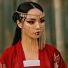 Gold Belly Dance Face Veil Coin Bell Masquerade Mask Fashion Curtain Head Chain  Hair Accessories