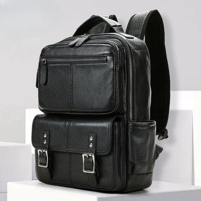 Men's Genuine Leather Backpack Casual Large-capacity Top-grain Cowhide Computer Backpack
