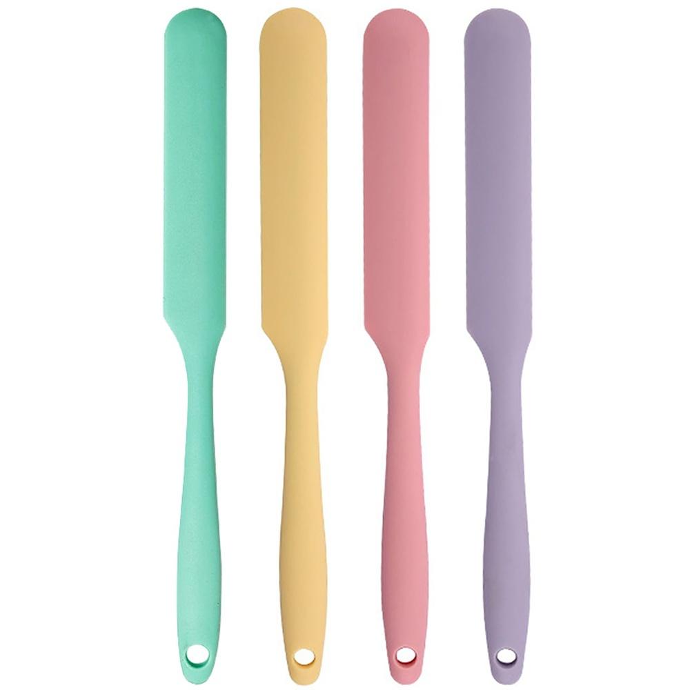 1/4pack Silicone Jar Spatula Long Handle Sourdough Scraper Butter Spatula Multi-functional Household Spare Blade Baking Tools