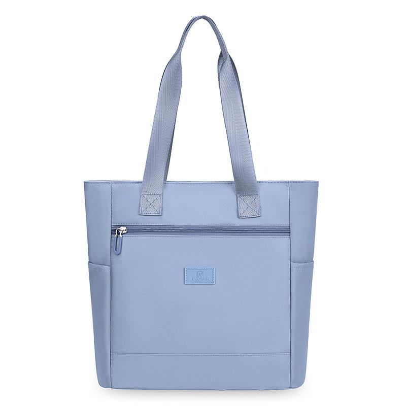 Women Large Capacity Tote Bag Nylon Shoulder Handbag Casual Zipper Shopping Bag Lightweight Travel Work School Carryall Purse