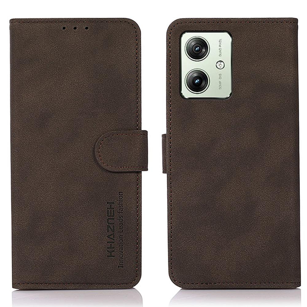 

For Motorola Moto G64 5G/G54 Power 5G Case PU Leather Wallet Phone Cover Brown