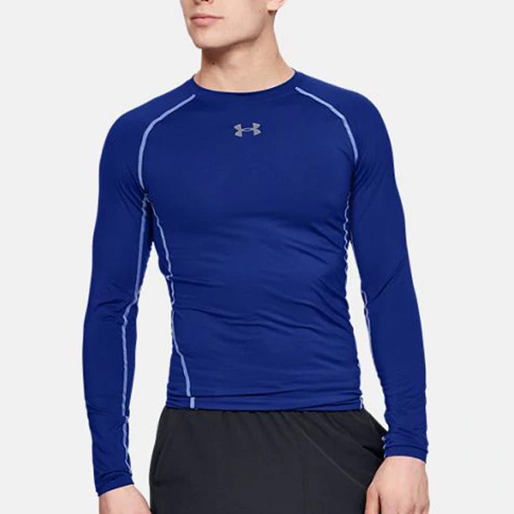 Under Armour Long Sleeve Training Compression Shirt Men Tops Blue 1257471-400