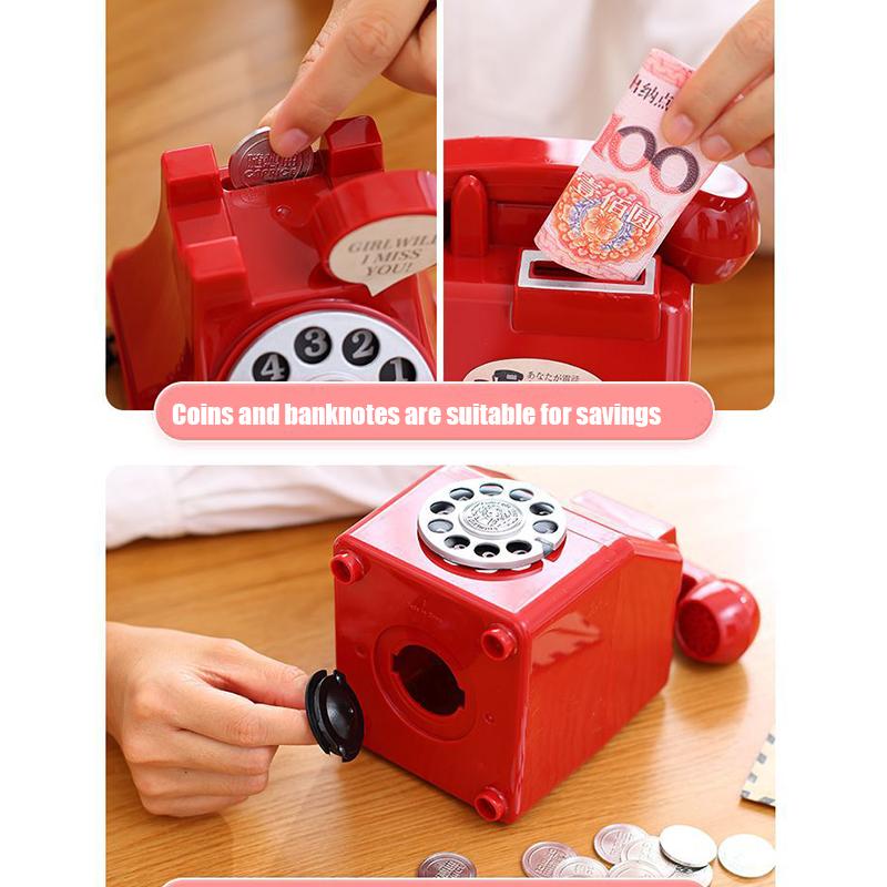 Pușculiță cu telefon drăguț retro Decor pentru casă Jucării creative pentru economii pentru copii Cadou pentru prieteni copii