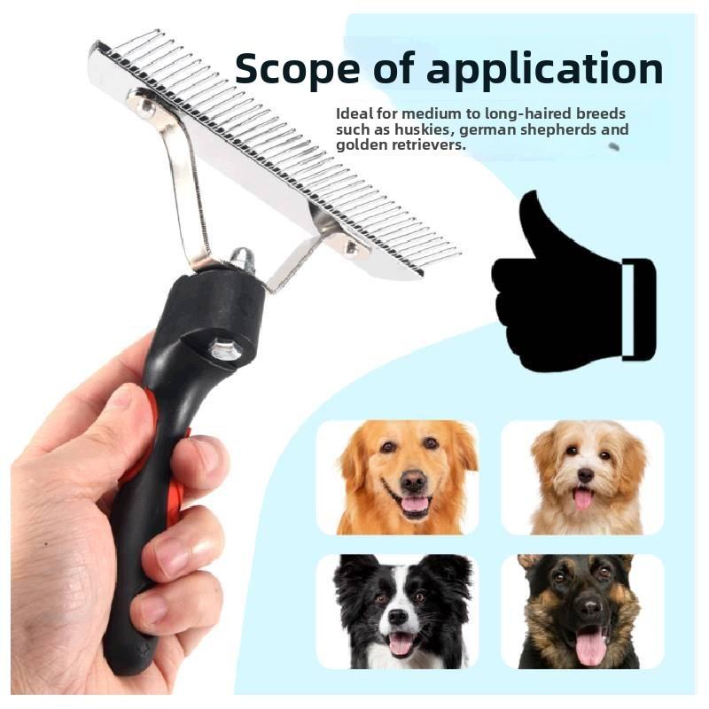 Dog Grooming Comb For Large Dogs With Detangling And Hair Removal Features