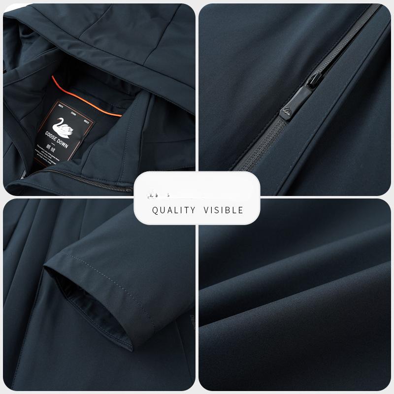 Down Jacket Mid-length Men's Thickened Middle-aged and Elderly Dad's Wear Removable Liner Men's Casual Jacket Large Size Down